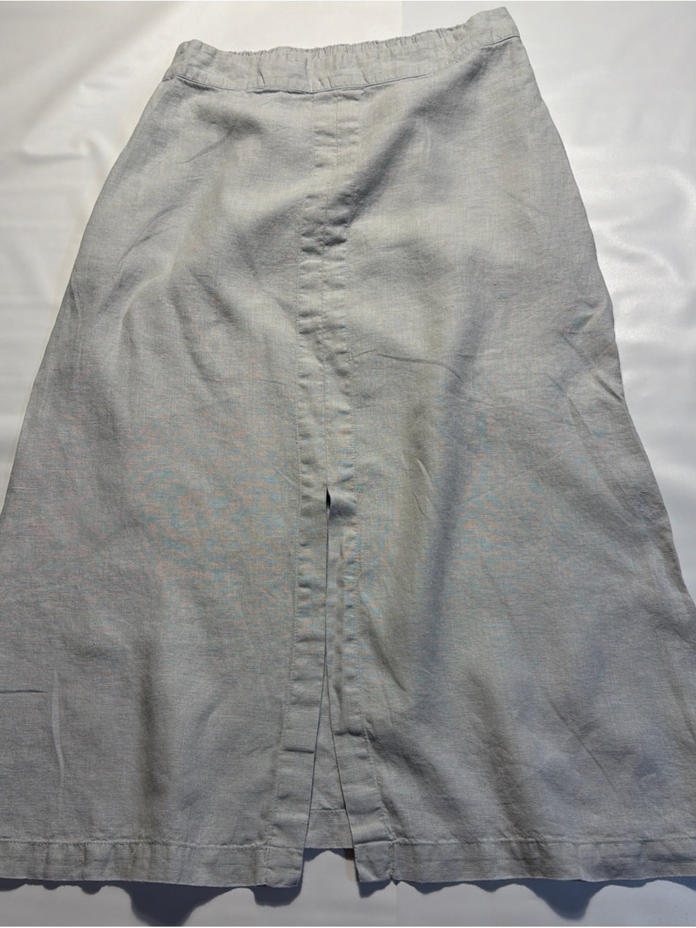 Flax Light Gray A-Line Linen Skirt size Small